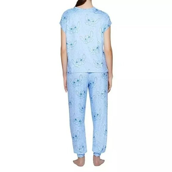 Disney Stich Women's Small Two-Piece Pants and SS Shirt Cozy Pajama Set - Picture 3 of 16